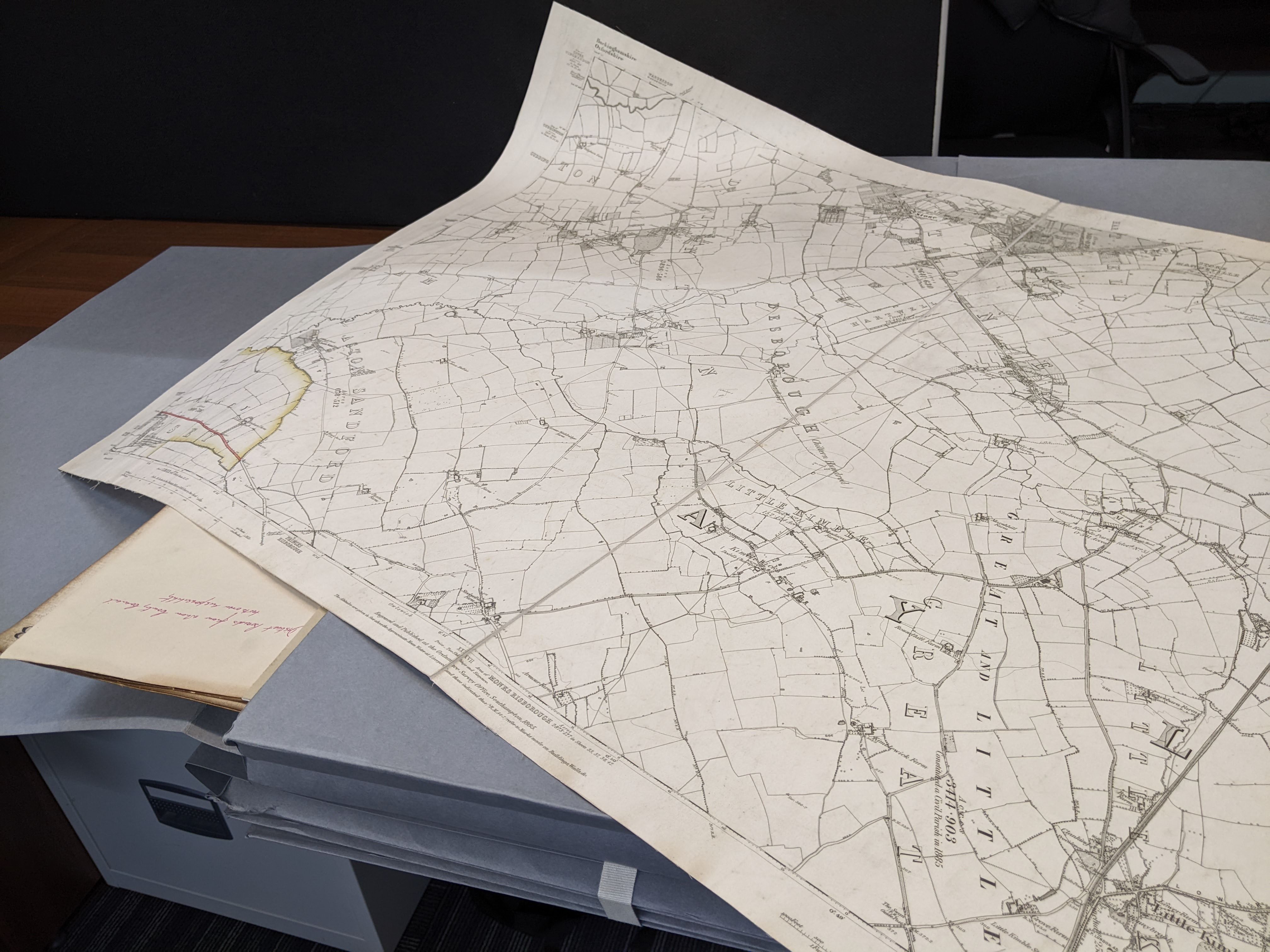 Carefully organised archival documents